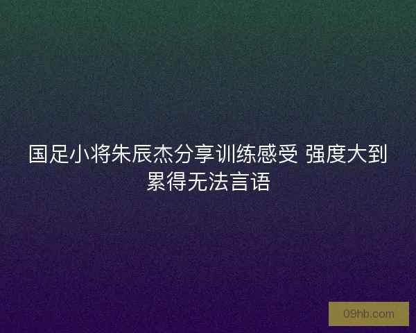 国足小将朱辰杰分享训练感受 强度大到累得无法言语