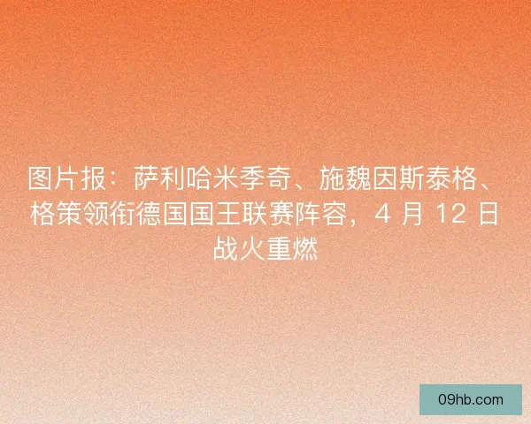 图片报：萨利哈米季奇、施魏因斯泰格、格策领衔德国国王联赛阵容，4 月 12 日战火重燃